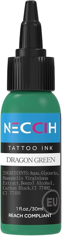 Tinta para tatuagem FAMISOO Dragon Green, frasco de 30 mL