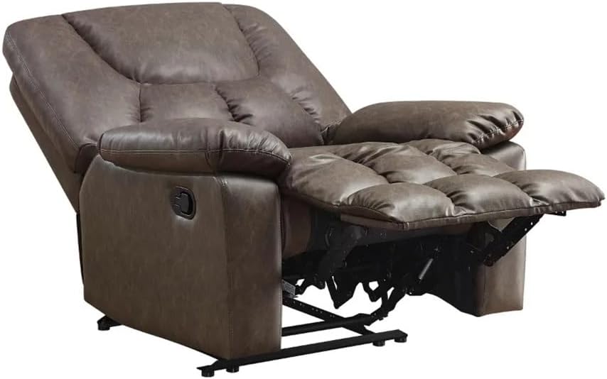Big Comfortable Recliner Relaxing Chair Supports Up to 350 Lbs Sofa Brown Faux Leather Freight Free Living Room Chairs