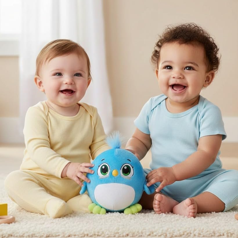 Image of Cute Blue Bird Soft Toy Plush for Kids | Ultra Soft Huggable Stuffed Animal Toy for Baby Boys & Girls for Birthday, Valentine & Home Decor - Height 18 Cm