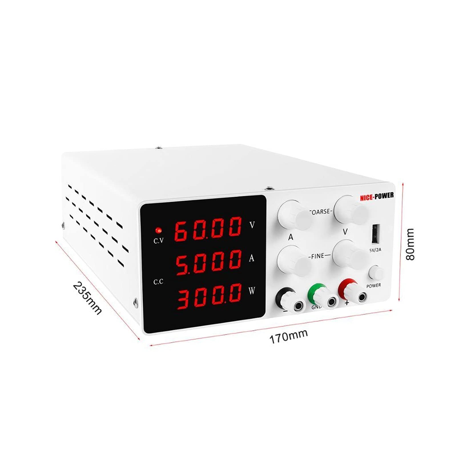 Fuente de Alimentación 6 0V 5A 10A DC Fuente de alimentación Laboratorio ajustable energía digital 3 0v 10a 20a for la reparación del teléfono + protección cortocircuito(60V 5A)