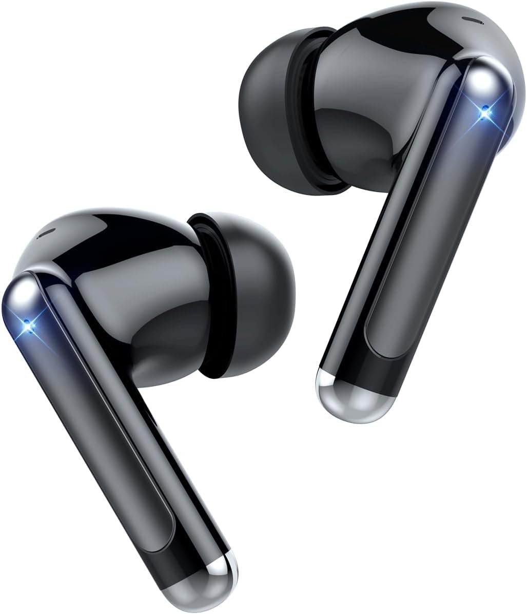 【2025新開発音質重視モデル ・中高低音バランスが良く】イヤホン bluetooth ワイヤレスイヤホン ブルートゥース イヤフォン Bluetooth5.4 LEDディスプレイ ダブル マイク ENCノイズキャンセリング通話 Hi-Fi音質 ハンズフリー通話 ぶるーとぅーす カルナ型 35時間音楽再生 iPhone/Android 適用 通勤通学/スポーツ/ゲーム (Matte Black)