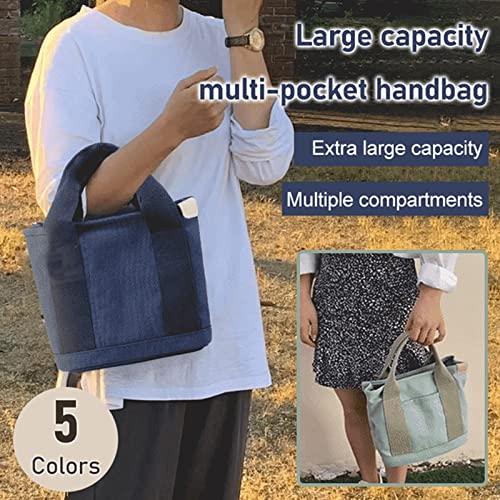 Black Bags for Women Canvas Tote Bag Compartments Everything Capacity Multipocket Handbag Purse Crossbody Shoulder Bag