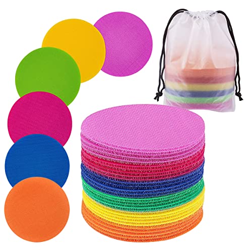 ZACI 30pcs Carpet Marker Spot, Colorful Floor Velcro Sit Dots Circles Carpet Spots Markers for Classroom Kindergarten