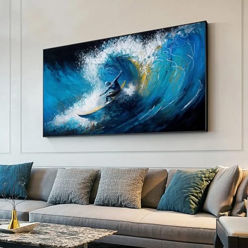 Affiches texturées surfeur tableau abstrait haut de gamme