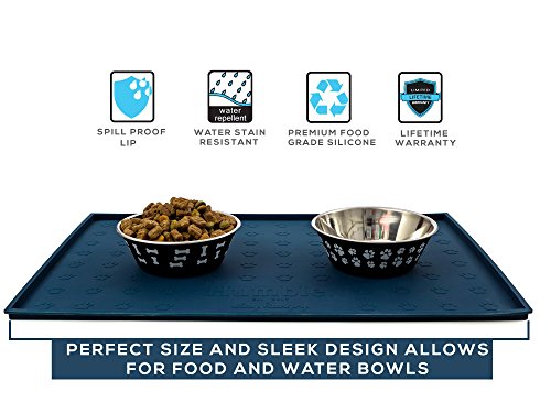 Humble Pet Food Mat Feeding Tray - Non-Slip, Anti-Spill, Raised Dog Food Mat, Easy Clean Waterproof - Premium Quality… - Image 3