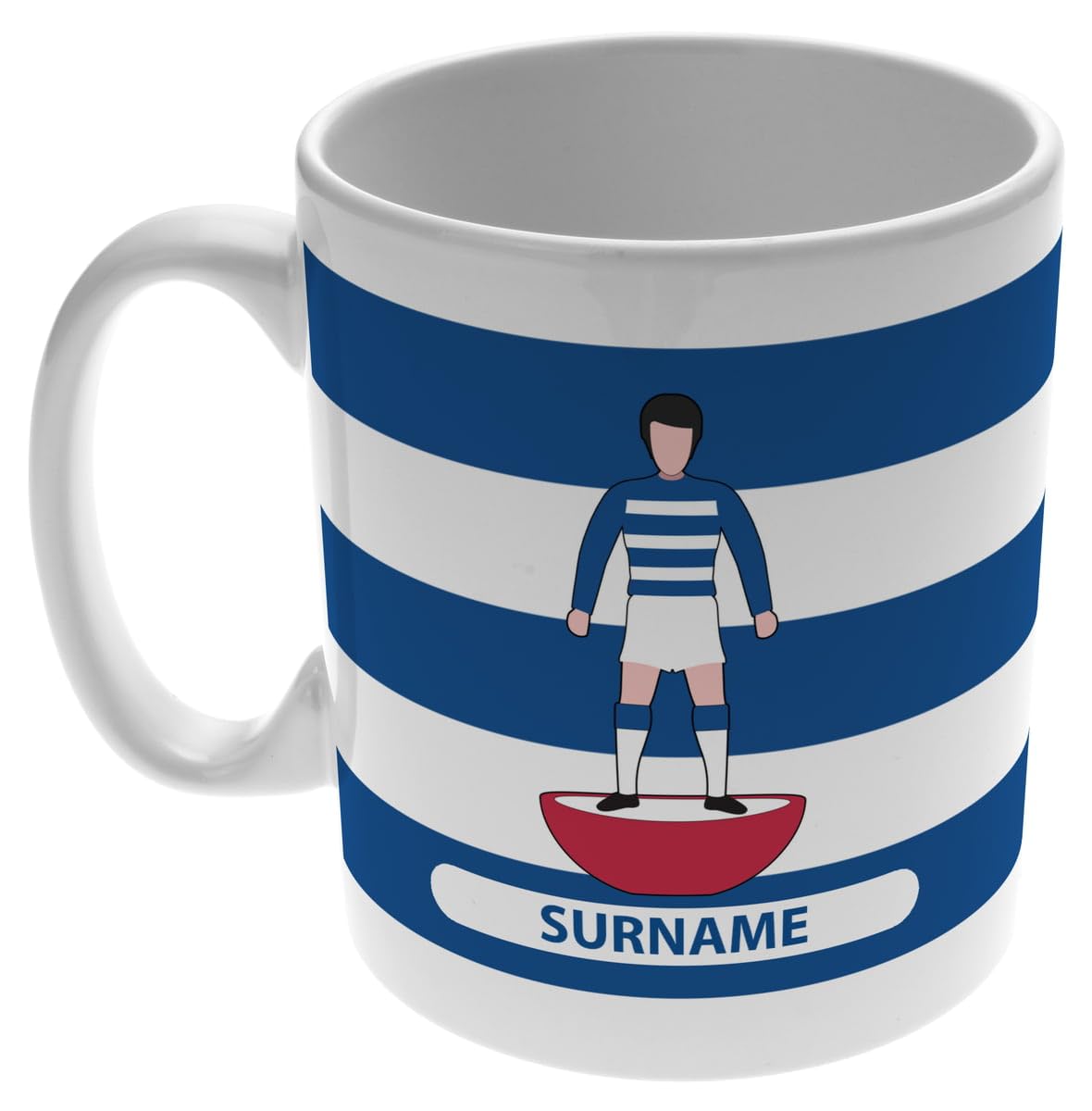 Personalised Player Figure 11oz Mug for Reading FC fans, great for The Royals football supporters, ceramic tea coffee mug