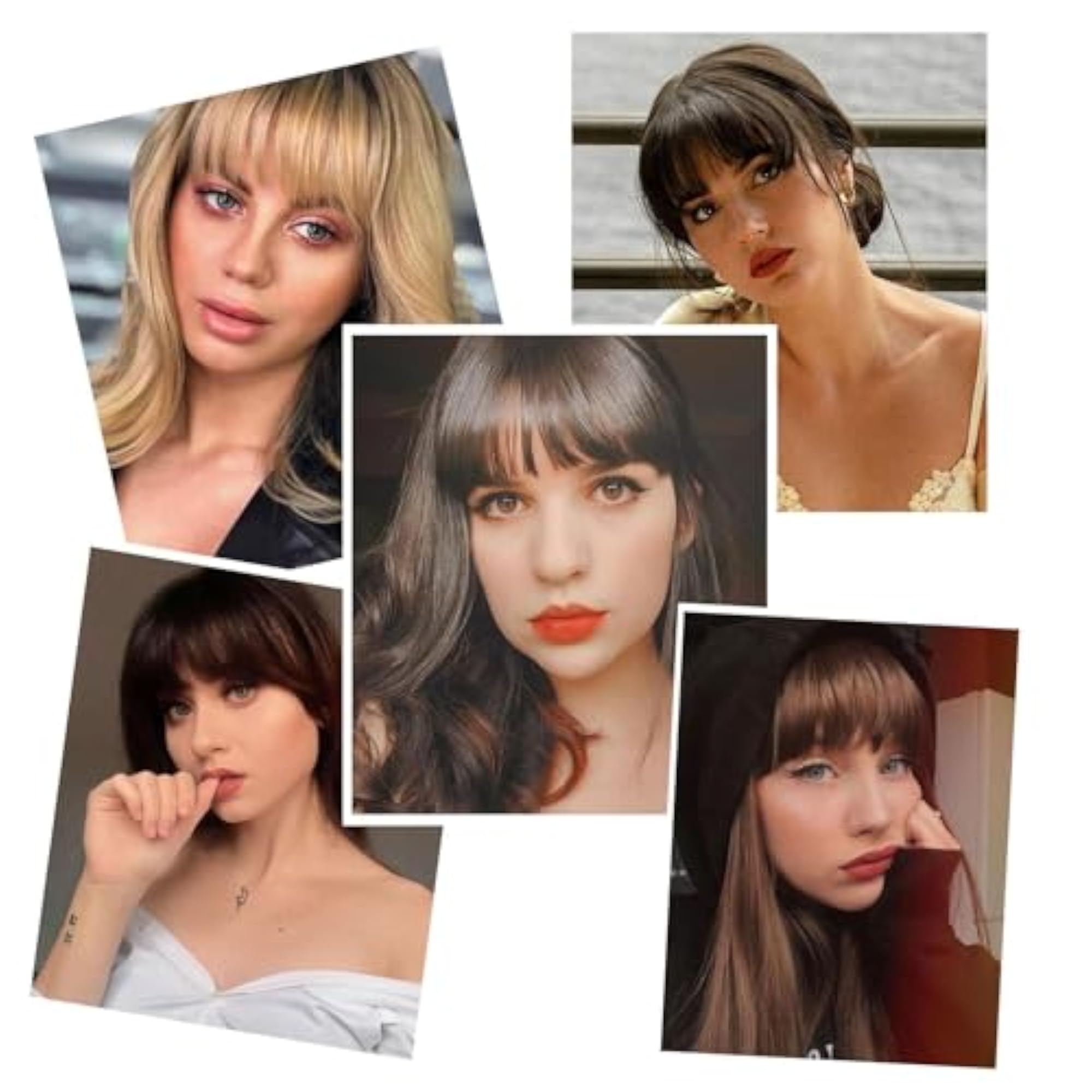 Natural Looking Thick French Bangs Fringe Hair Extensions