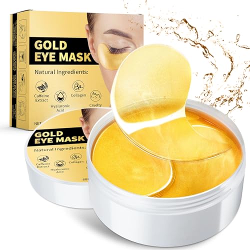 60 Piezas 24K Mascara Para Los Ojos, Hydrogel Eye Pads para Debajo de Los Ojos para Las Arrugas, Antiarrugas Máscara de Colágeno, Hidratante de Larga Duración, Anti Ojeras