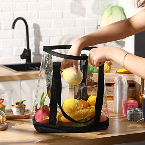 Reginary 8 Pieces Clear Tote Bags Shoulder Handbag Security Approved See Through Bag With Zipper Closure For Travel Work thumb #6