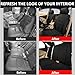 Foneso Car Seat Covers, 100% Breathable with Composite Sponge Inside, Airbag Compatible Universal Fit Accessories Auto for Cars, Trucks, Sedan, Van, SUVs (Black, Full Set)