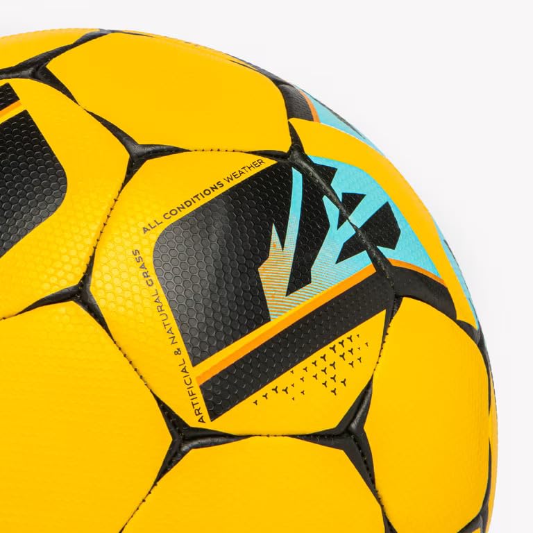 Image of Kipsta Polyurethane Premium Size 5 Approved Basic Football Club Hybrid Professional Match Ball (Yellow)