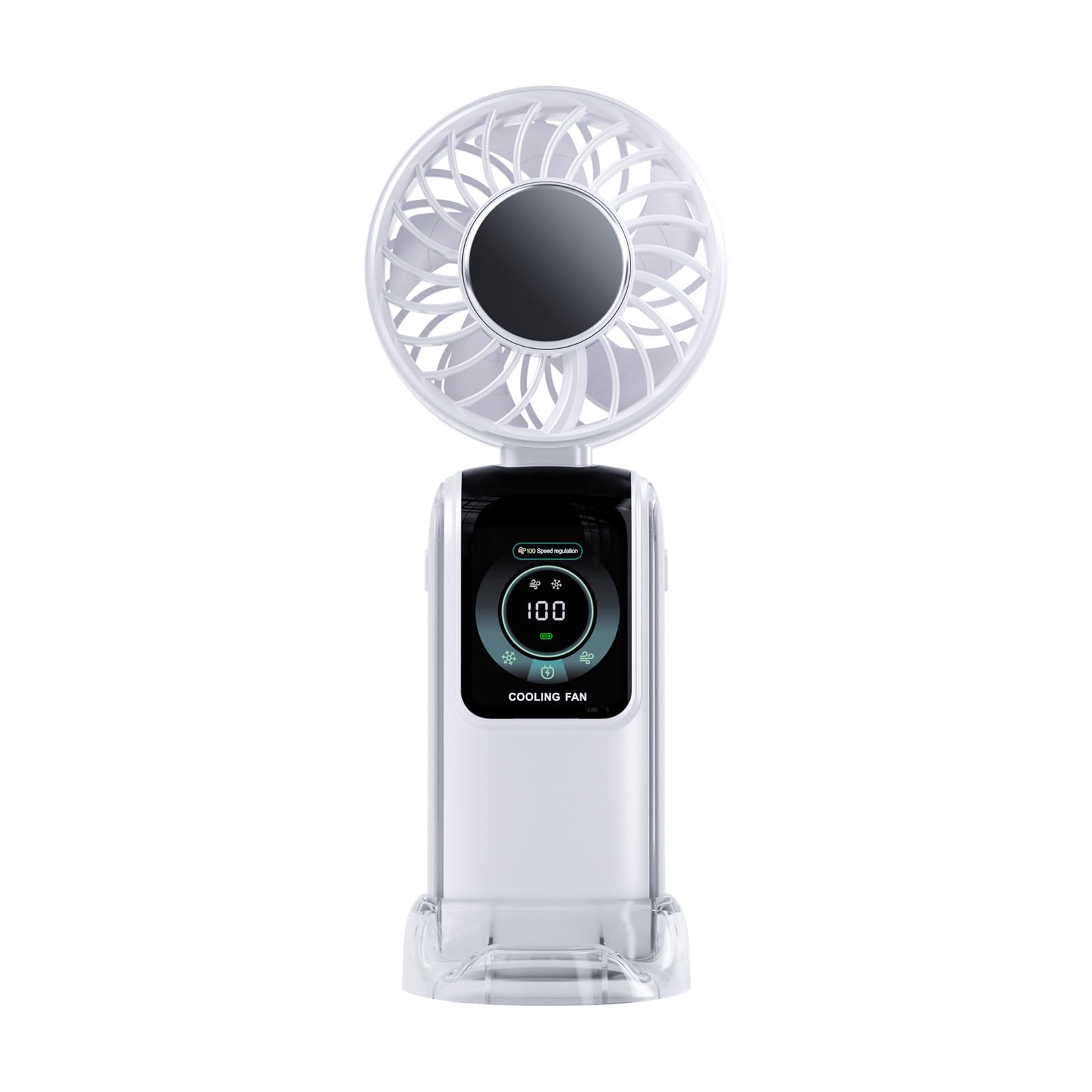 Uqezagpa Practical Small Desktop Fan Comfortable Small Fan Handheld Rechargeable Air Cooling Suitable for Home Quiet Operations