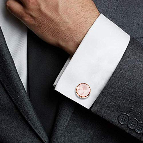 HAWSON Cufflinks and Tuxedo Studs Set for Men with Gift Box, Mother-of-Pearl Cuff links for French Cuff Shirt and Dress Shirt, Suitable for Wedding, Birthday, Party2