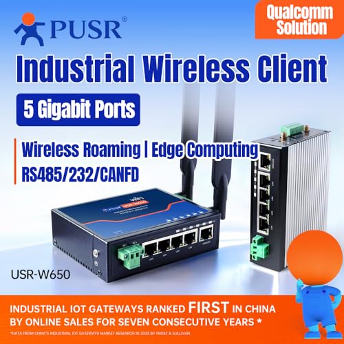 Client sans fil industriel WiFi5 USR-W650 avec RS485 RS232 CAN FD - 2