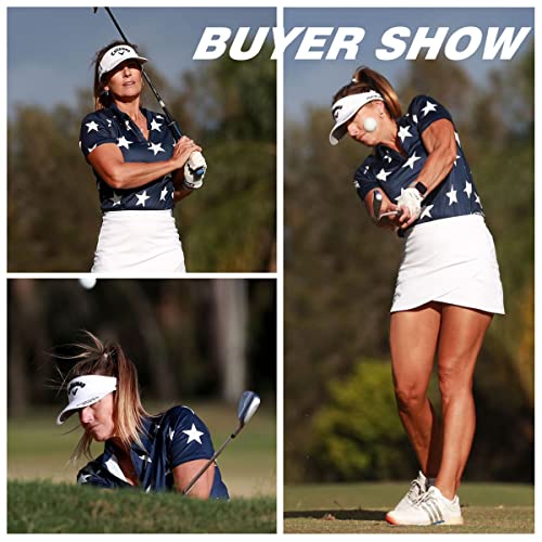 Women's Print Golf Shirts Short Sleeve Tennis Shirt Golf Polo Shirts #TOP1