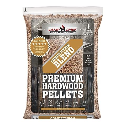 Camp Chef Competition Blend BBQ Pellets, Hardwood Pellets for Grill, Smoke, Bake, Roast, Braise and BBQ, 20 lb. Bag Cover