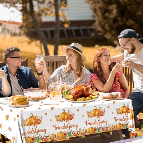 Nappe plastique citrouille automne anti-tache pour repas entre amis