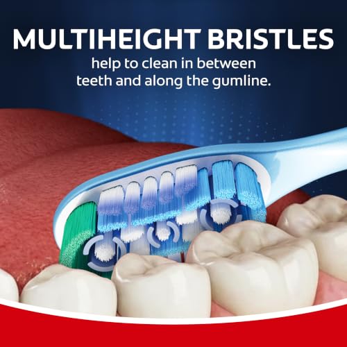 Image of Colgate 360 Whole Mouth Clean Toothbrush, Adult Medium Toothbrushes, 5 Count (Pack of 1)