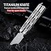 TGZUO Titanium Utility Knife with Clip Mini Pry Bar EDC Box Cutter Flipper Pocket Knife For Outdoor