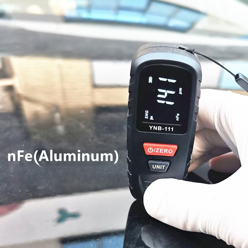 Medidor de espesor de revestimiento 0-2000µm para coche, prueba precisa de pintura | Medidor De Espesor De Pintura Auto,Medidor De Espesor Portátil Con Calibración Para Industria Y Carrocería, Negro