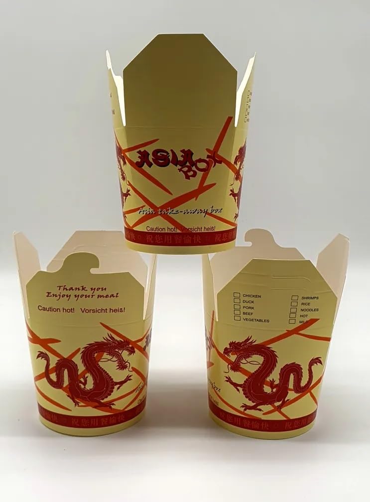 Produktbild von Foodbox/Nudelbox Asia-Box Mit Faltdeckel – 26 Oz (ca. 500 Stück) Für Döner & Take-away