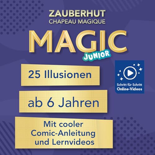 Kosmos 694302 Magic Zauberhut, Lerne einfach Zaubertricks und Illusionen, Zauberkasten mit Zauberstab und vielen weiteren Utensilien, für Kinder ab 6 Jahre