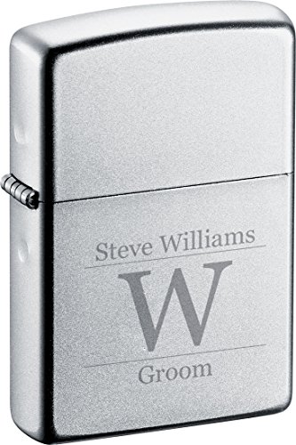 Encendedor Zippo Satin Chrome personalizado miniatura 2