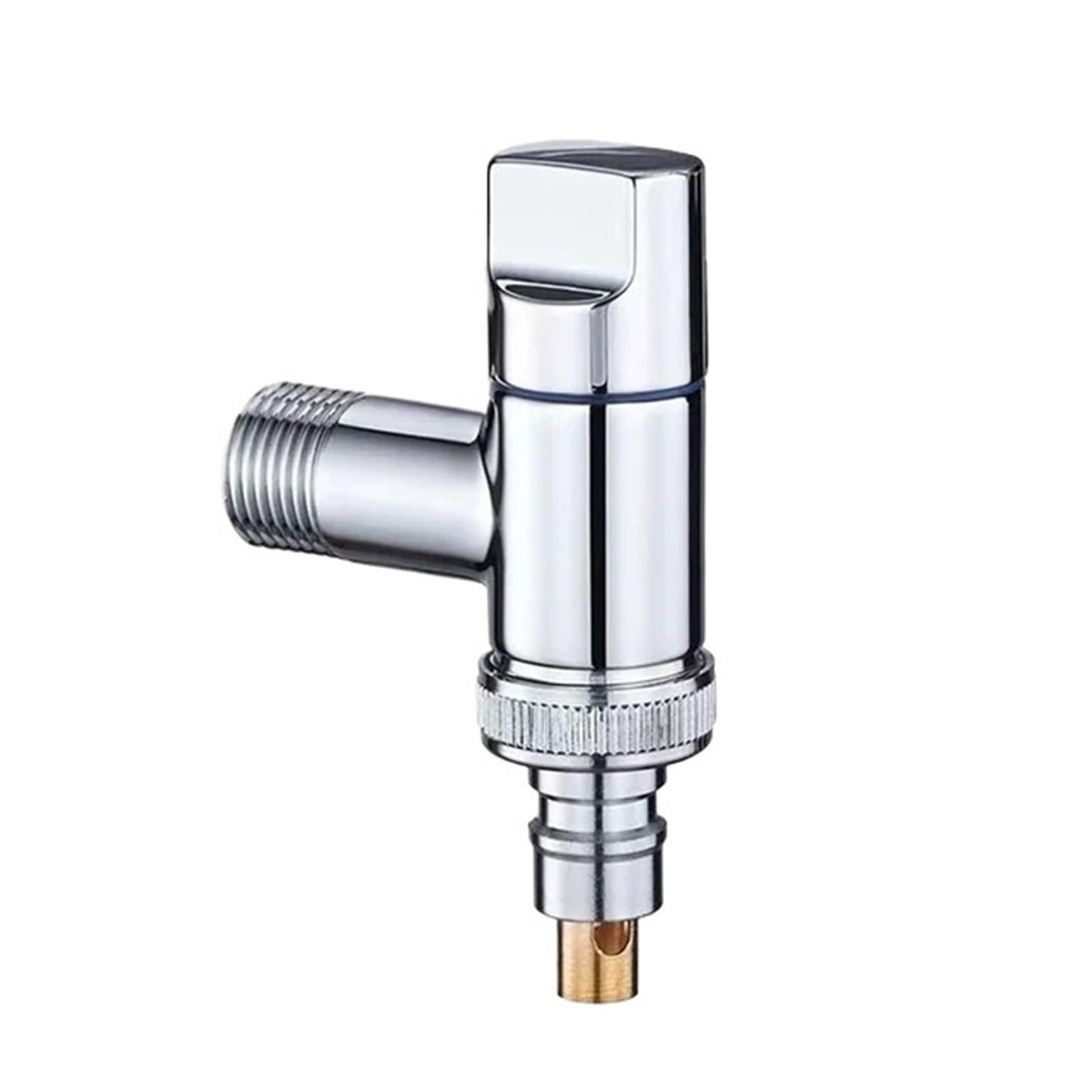 Yilwpv Silver Washing Machine Quick Opening Angle Valve Bathroom Accessories Multi-Function G1/2 Automatic Water Stopper Faucet For Bathroom(Silver)