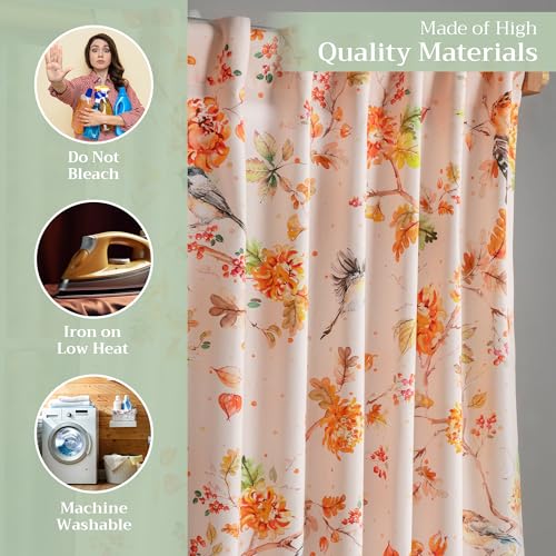 Image of Maison d' Hermine Curtains for Living Room 100% Cotton 96 inch Length One Panel Light Filtering Curtains for Windows with Rod and Loop Pockets Spring Summer (Kelim - Prairie, 50 inch W x 96 inch L)