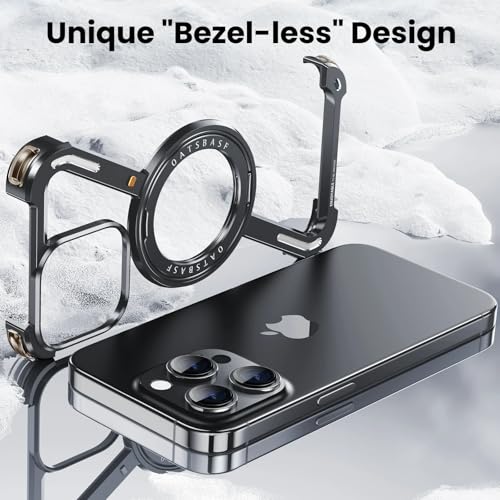 Coque en métal iPhone 14 compatible MagSafe béquille rotative 360° - 6