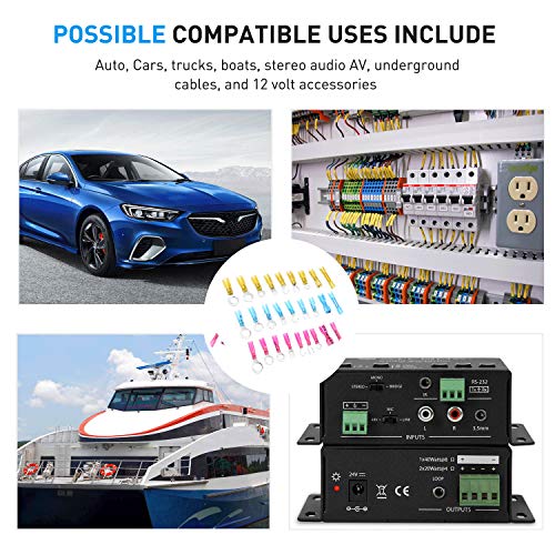 Nilight - 50006R 135 Pcs Heat Shrink Wire Connectors - Electrical Terminals Kit - Marine Automotive Crimp Connector Assortment - Ring Fork Hook Spade Butt Splices, 2 Years Warranty #TOP6
