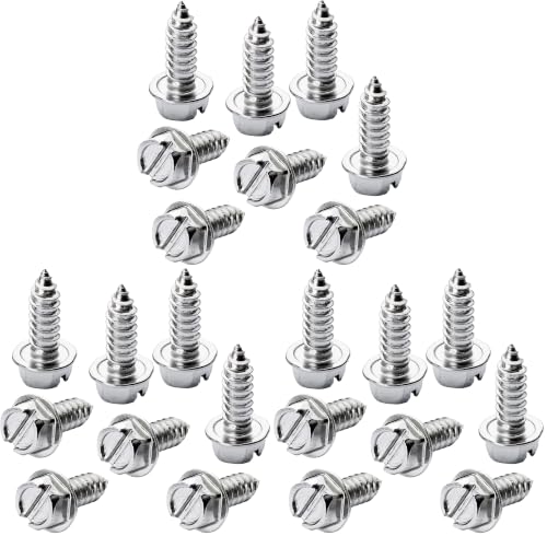 Image of OttoSpeed Rustproof License Plate Screws (24-Pack, Chrome-Slotted)