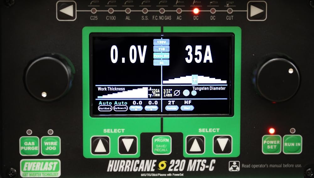 Hurricane MTS 220-C Welder AC/DC TIG with PULSE/MIG/Stick with PLASMA 225 Amp Dual Voltage 110v/220v