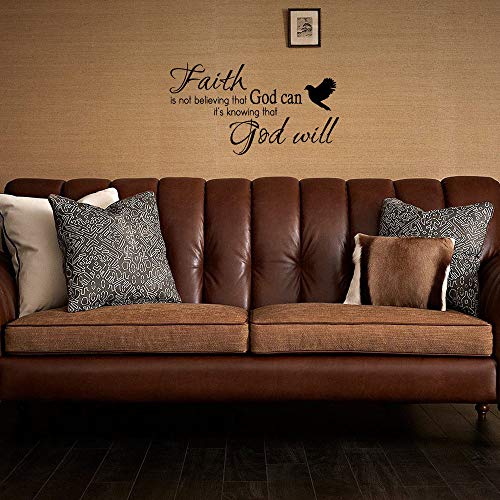 Faith Is Not Believing That God Can It's Knowing That God Will Vinyl Wall Decal Christian Quotes Religious Art Letters Décor #TOP4