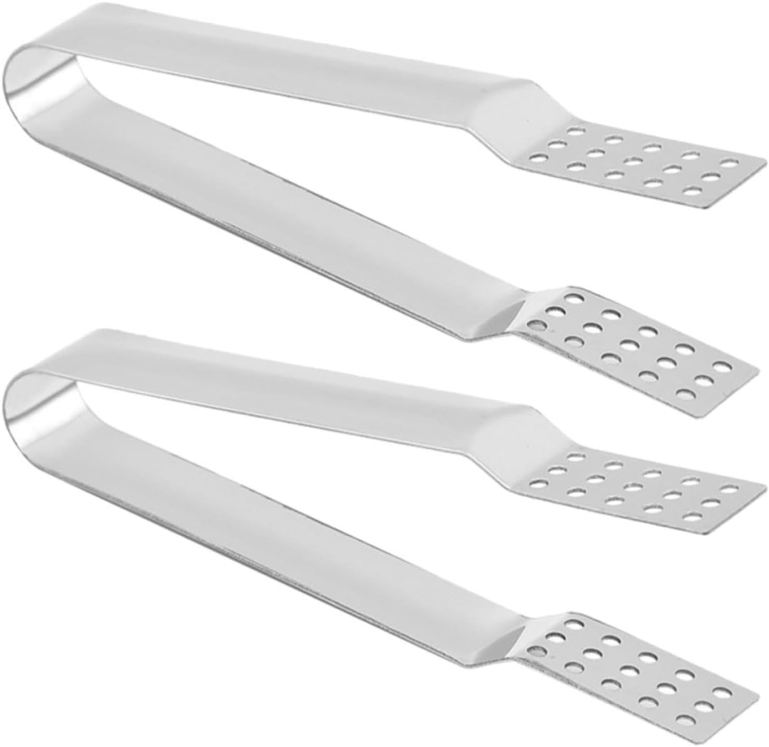 2pcs Stainless Steel Sugar Tongs Robust and Convenient Ice Cube Tongs for Bars and Homes for Kitchen and Restaurant Use