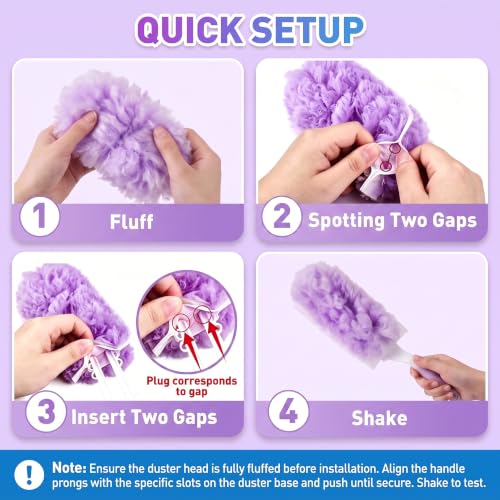 Image of 360 Heavy Duty Duster Refills Compatible with Swiffer 30 Count Purple