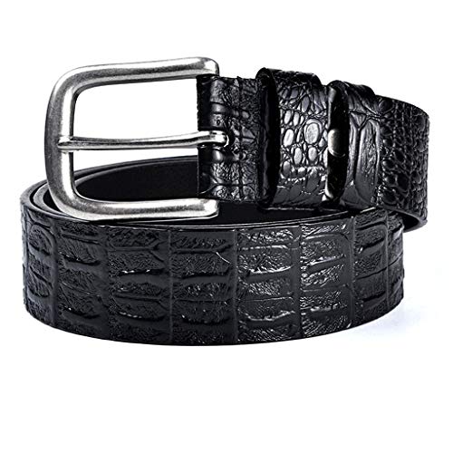 Men's Belt Pattern Designer Belts Men Genuine Leather Ancient Silver Metal Buckle