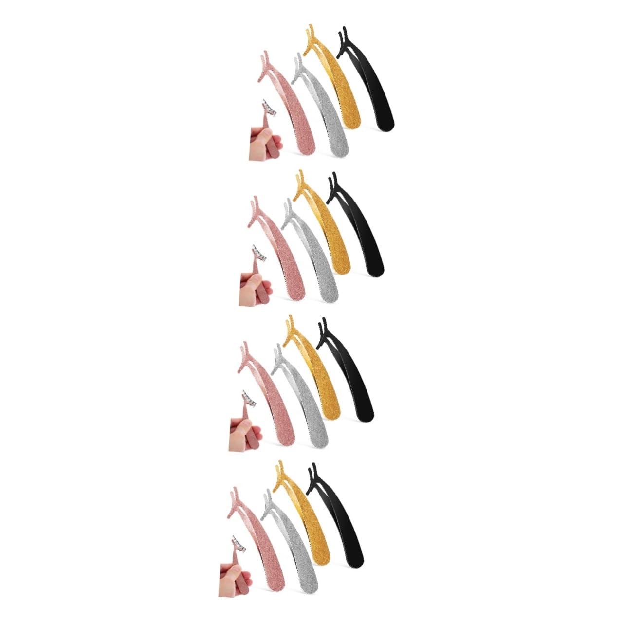 FRCOLOR 4 Set Di Extension Per Ciglia Pinzette Applicatori Clip Per Ciglia in Metallo Per La Bellezza Delle Ciglia Naturali 4 Pezzi*4