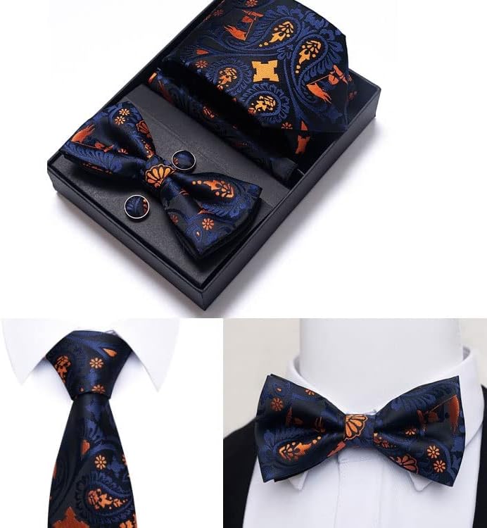 ボウタイ ハンカチ ポケットチーフ カフスボタンセット ネクタイボックス