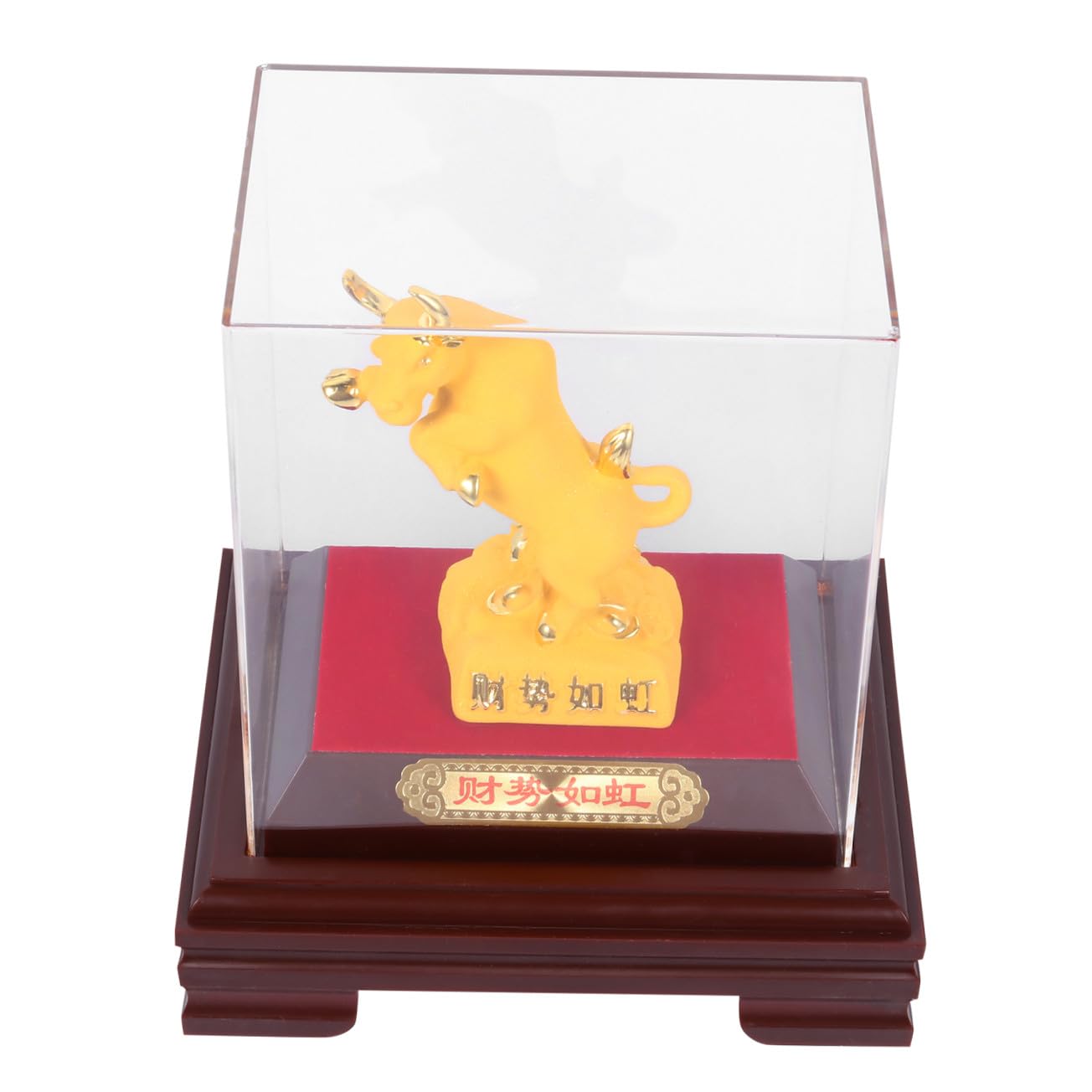 Veemoon Estatua Decorativa de Buey del Zodiaco Chino 2021 Mini 1 Pieza, Adorno de Escritorio Feng Shui para Hogar y Oficina, Figura Coleccionable Símbolo de Prosperidad y Diligencia