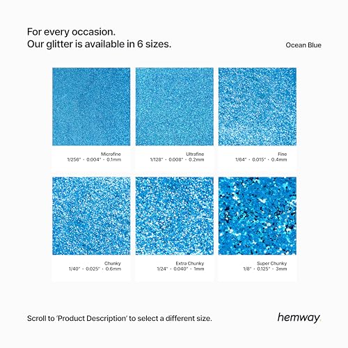 Hemway Resin Glitter Ocean Blue 100g Chunky - Image 3