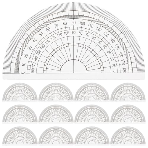 Juego de 24 transportadores plásticos de 180 grados miniatura 1