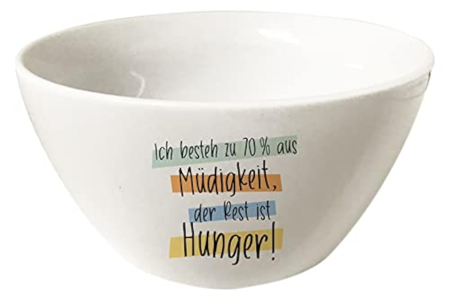 Grafik-Werkstatt Cereal Bowl, Porcelain Bowl, Hunger, White