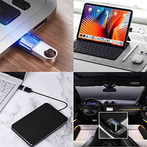 Mepsies Adaptadores USB C (4 Piezas), Adaptador USB C a USB 3.0 OTG, Adaptador Micro USB a USB C Compatible con MacBook Pro, Samsung Galaxy, Celulares, Portátil,PC, en el Coche y Más (Negro)