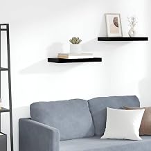 Floating Wall Shelf High Gloss Black 19.7"x9.1"x1.5" MDF