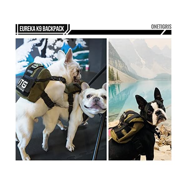OneTigris-Dog-Pack-Backpack-Durable-Small-Medium-Dog-Pack-with-Litter-Bag-Exit-for-Camping-Hiking-Daily-Walking-Ranger-Green-X-Small Adventure Companion - OneTigris Dog Pack: Durable Dog Pack for Camping, Hiking & Walking