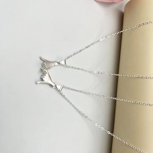 Miniatura 10 de Collares a juego para parejas collares de pareja a juego de promesa de meñique collar magnético con colgante de corazón para pareja para él y ella