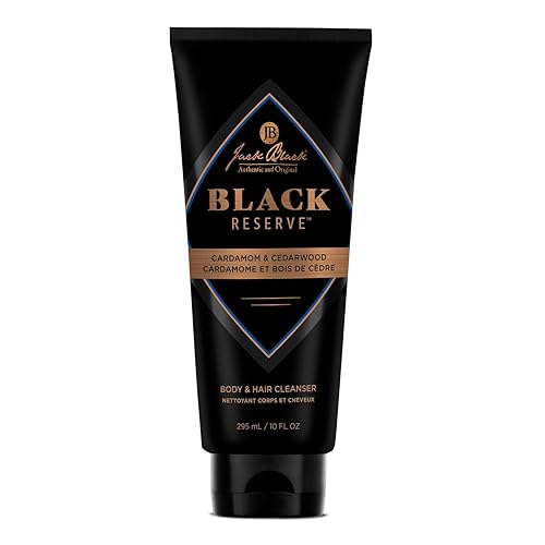 Jack Black Black Reserve Limpiador corporal y cabello, gel de baño para hombres, champú para el cuidado del cabello, limpiador de doble propósito