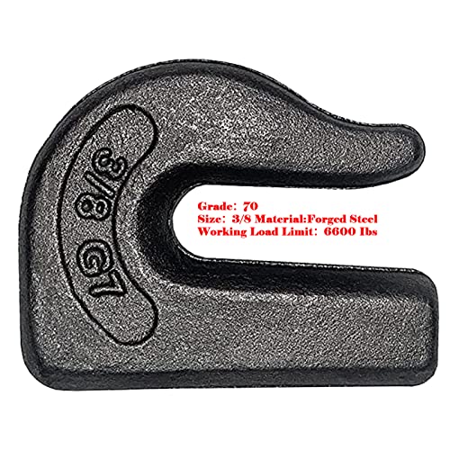Keyhao Weld On Grab Chain Hook G70 3/8" Weld On Chain Grab Hooks Bucket Flatbed Trailer Wrecker Tow Tie Down Forged Steel Working Load Limit: 6600 Lbs #TOP1
