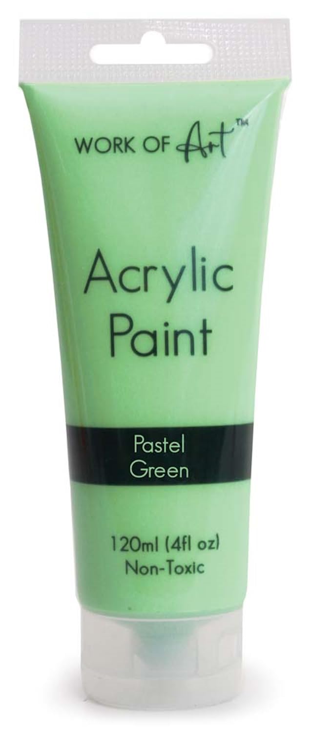 Quickdraw Pastel Green 120Ml Pastel Acrylic Paint Tubes Assorted Colours Water-Based Non-Toxic Paints For Artists (Pastel Green)